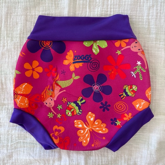 Zoggs Other - Zoggs Swim Nappy - Flowers & Mermaids - Neoprene Body - Size M / 6-9 Months